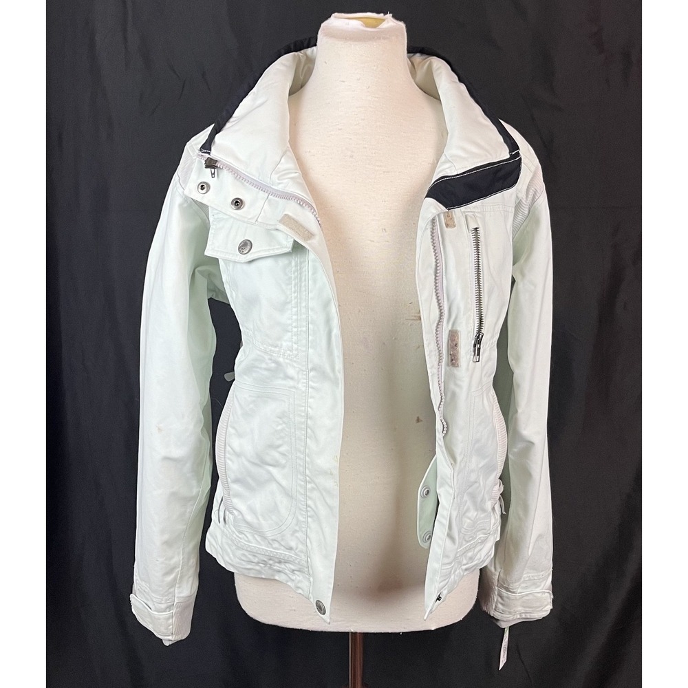 Columbia Titanium Jacket Womens M White Ski Snowboard Faux Fur Lined Omni-Tech